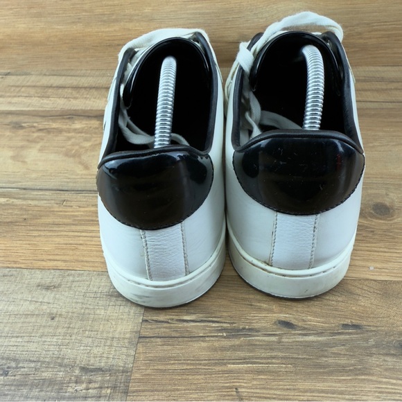 Gucci White/Black Leather Ace Web Detail Low Top 283115 Sneakers Size 9 - Picture 3 of 14